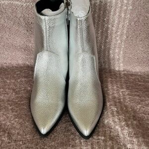 Next Shimmering Silver Ankle Boots